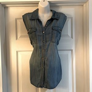 INC Studded Denim Top